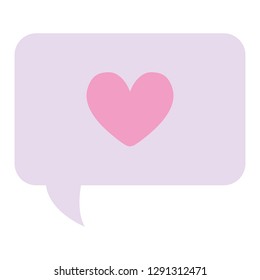 speech bubble with heart love