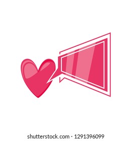 speech bubble with heart love
