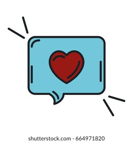 speech bubble with heart love