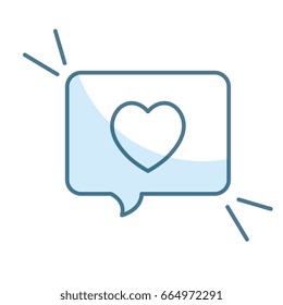 speech bubble with heart love