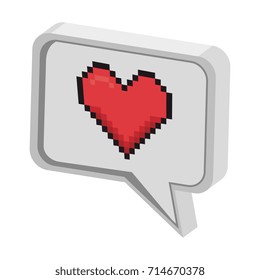 speech bubble with heart love