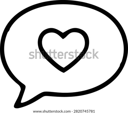 Speech bubble with heart love chat vector icon. Communication feedback affection symbol