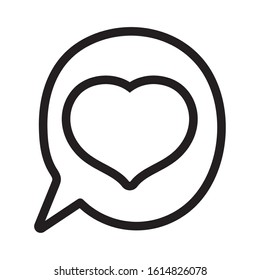 speech bubble heart love romantic message on white background vector illustration