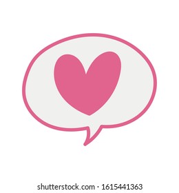 speech bubble with heart love vector illustration design