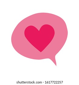 speech bubble with heart love vector illustration design