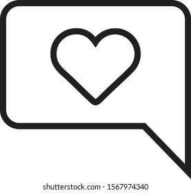 Speech bubble with heart outline design icon