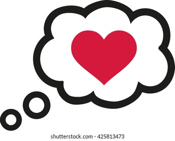 Speech bubble with heart - romantic talk