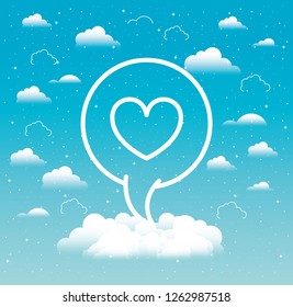 Sprachblase mit Herztrends-Symbol