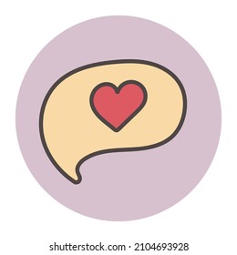 Speech bubble with heart. Valentine's Day, love, relationships.