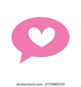 speech bubble with heart valentines day