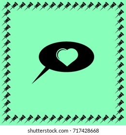 Speech bubble with heart vector icon