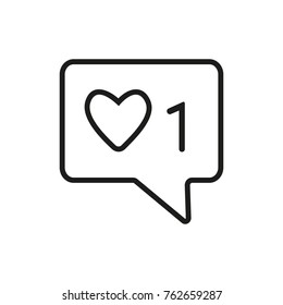 Speech Bubble with Heart Vector Icon