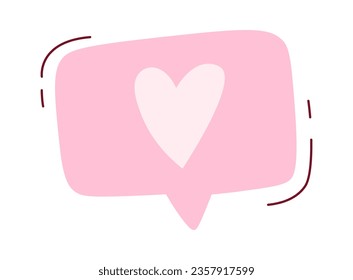 Burbuja de voz con ilustración del vector del corazón