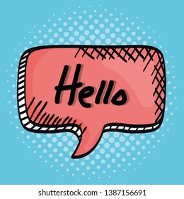 speech bubble with hello message