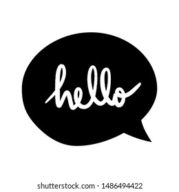 Speech Bubble Hello Quote Hand Drawn Stock Vector (Royalty Free ...