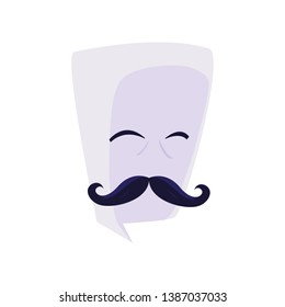 speech bubble with hipster mustache