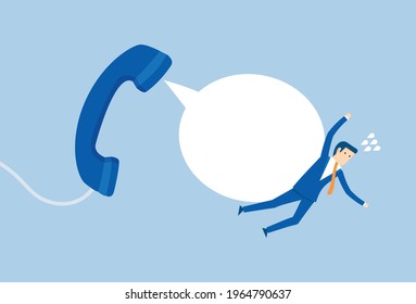Speech bubble hitting people can listen, Vector illustration in flat style