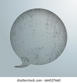 Speech bubble hole on the concrete background. Eps 10 vector file.