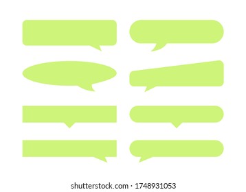 speech bubble horizontal green pastel soft isolated on white, many horizontal frame speech bubble shape, dialog box balloon for text title, discussion chat symbol for banner, various balloon for talk