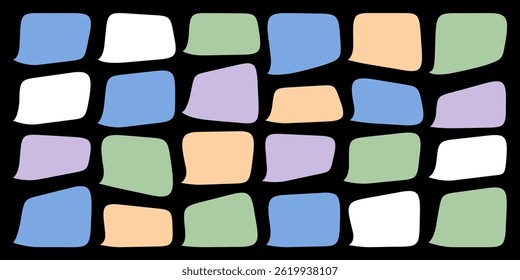 Speech bubble, horizontal speach thought text box. Chat talk balloon, fun dialog cute cloud. Listening simple comic speak, paper conversation quote title. Message cartoon shape word dialogue rectangle