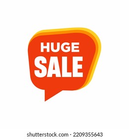 Speech bubble with huge Sale text. flat cartoon trend modern logotype graphic design isolated on white background