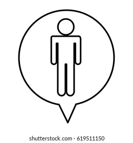 speech bubble with human figure silhouette icon