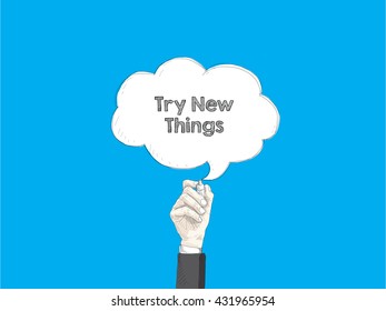 speech bubble and human hand