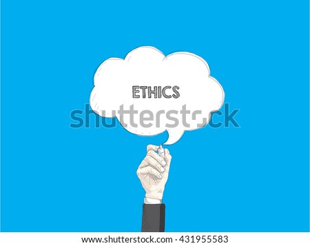 speech bubble and human hand