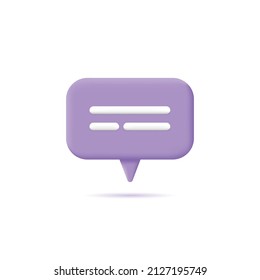 Speech bubble icon 3d vector illustration design element