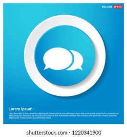 Speech bubble icon Abstract Blue Web Sticker Button - Free vector icon