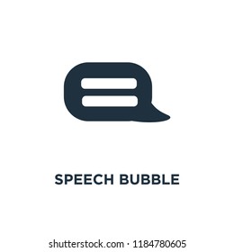 Speech bubble icon. Black filled vector illustration. Speech bubble symbol on white background. Can be used in web and mobile.