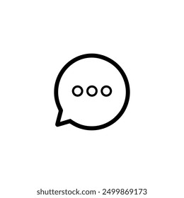 Icono de burbuja de voz. Icono negro de la burbuja del discurso en el fondo blanco. Ilustración vectorial