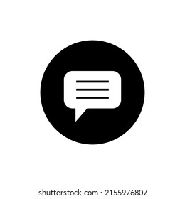 Speech bubble icon in black round