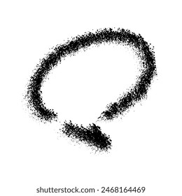 Speech bubble icon with black spray paint in graffiti street style