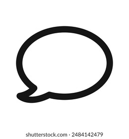 Icono de la burbuja de habla en blanco y negro Vector signo