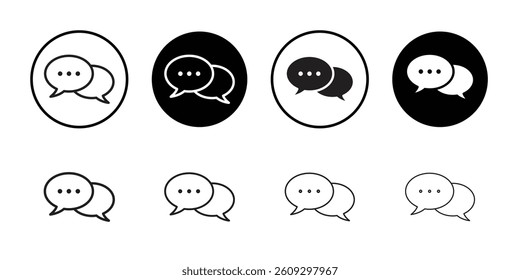 Speech bubble icon Black and white logo