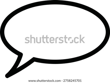 Speech bubble icon, blank chat balloon symbol, message frame sign, communication element illustration, talk box outline, conversation border, text space vector