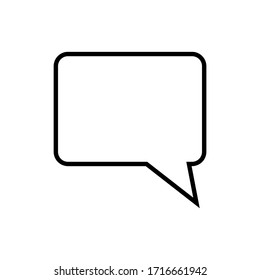 speech bubble icon. blank white chat box isolated on white background. vector illustration