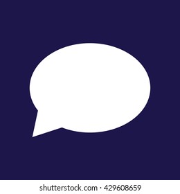 Speech bubble icon. Blue background
