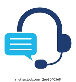 Icono de la burbuja del discurso en diseño plano monocromo azul, Ilustración vectorial