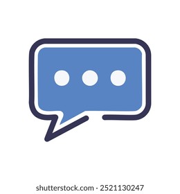 Speech bubble icon. Blue speech bubble icon, representing communication, dialogue, and conversation.
