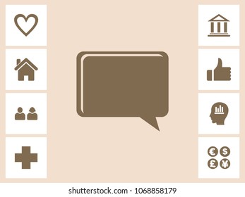 Speech Bubble Icon With Bonus Icons. Eps-10.
