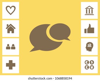 Speech Bubble Icon With Bonus Icons. Eps-10.