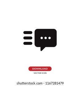 Speech bubble icon. Chat, conversation, communication, message symbol isolated on white background