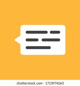 Speech bubble Icon. Chat dialog symbol. Online Message communication.