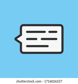 Icono de burbuja de voz. Símbolo de diálogo de chat. Comunicación de mensajes en línea.
