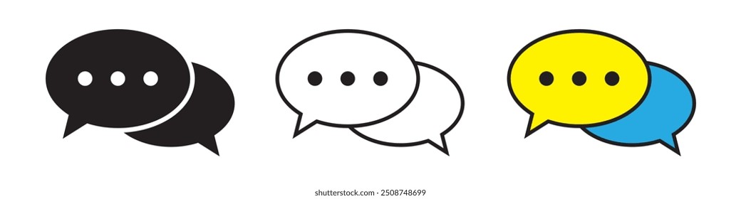 Speech bubble icon. Chat icon. Dialogue balloon sign. Comments icon.