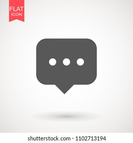 Speech bubble icon. Chat Flat vector. Comment icon. ON white background