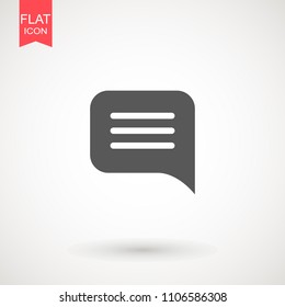 Speech bubble icon. Chat Flat vector. Comment icon. ON white background