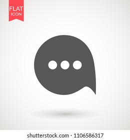 Speech bubble icon. Chat Flat vector. Comment icon. ON white background